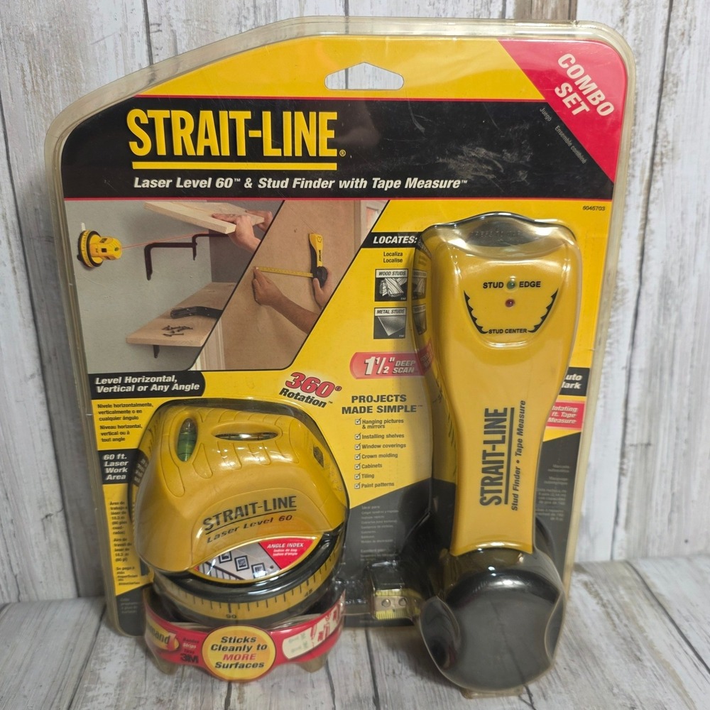Strait-Line Laser Level 60 and Stud Finder with Tape Measure Combo Set 6045703